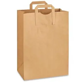 12'' x 7'' x 14'' Kraft Flat Handle Bags 300/case