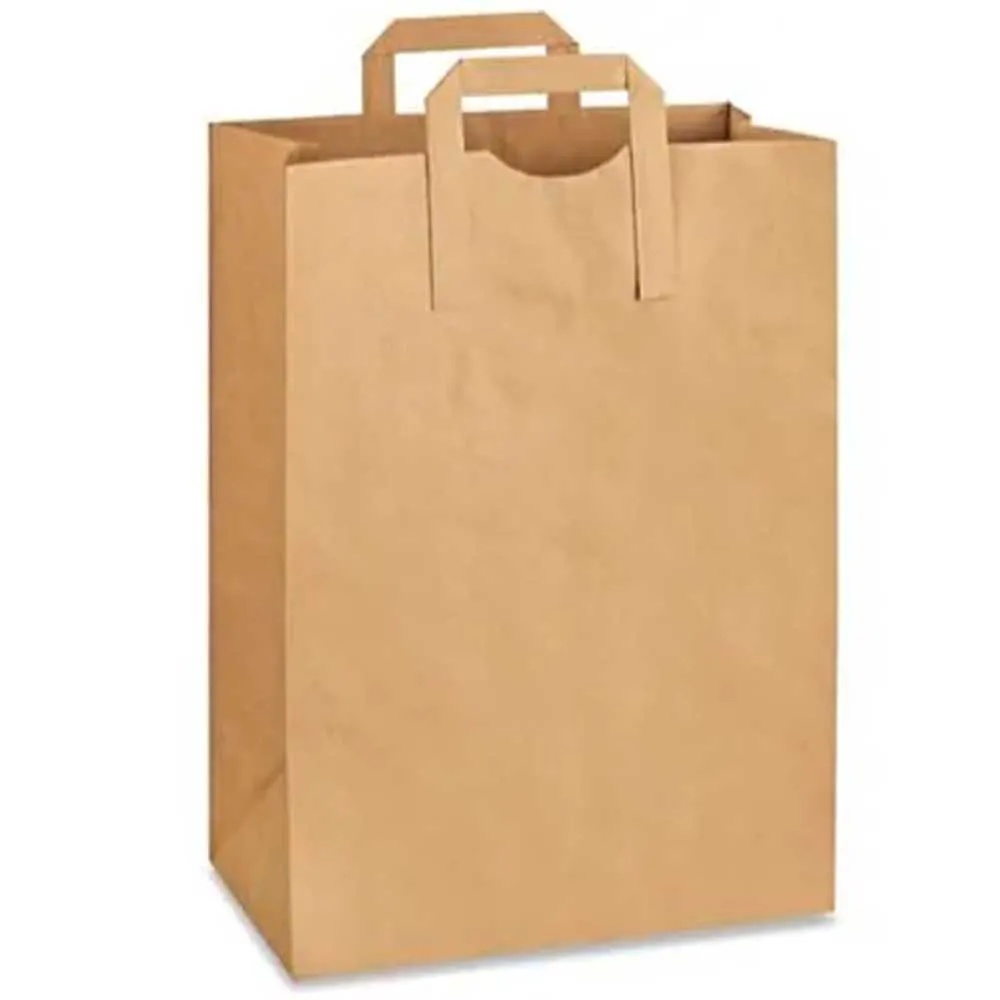 12'' x 7'' x 14'' Kraft Flat Handle Bags 300/case