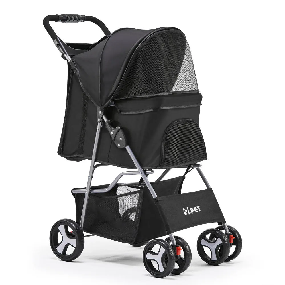 4 Wheel Pet Stroller - Black