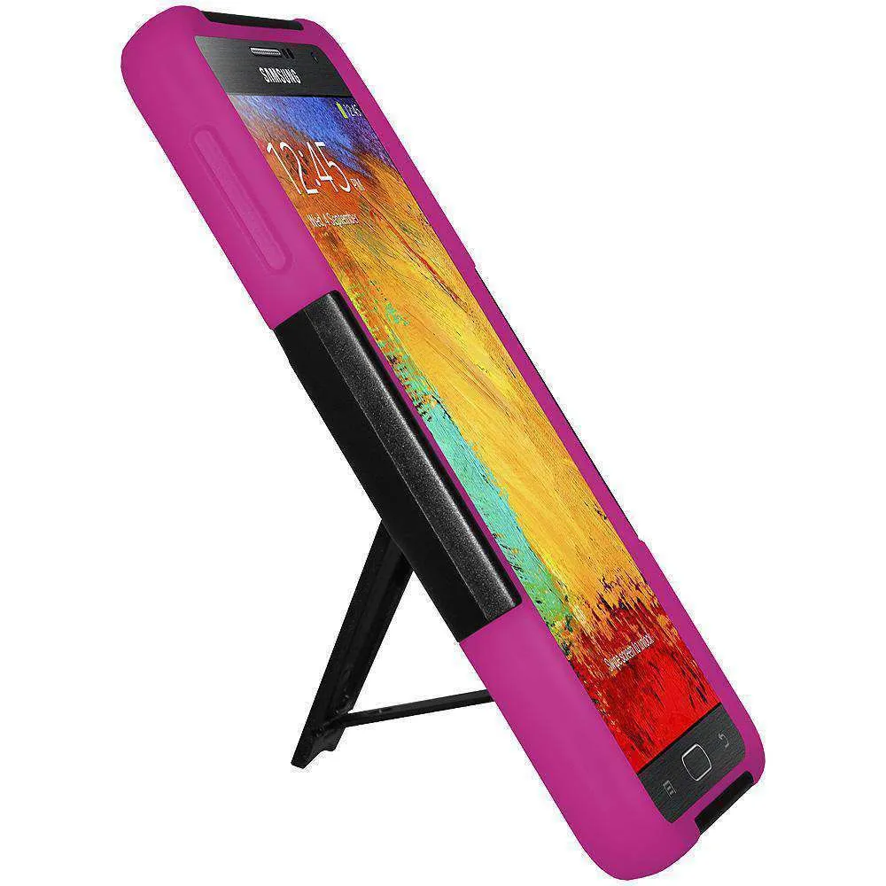 AMZER Dual Layer Hybrid Kickstand Case for Samsung GALAXY Note 3 - Black/HotPink