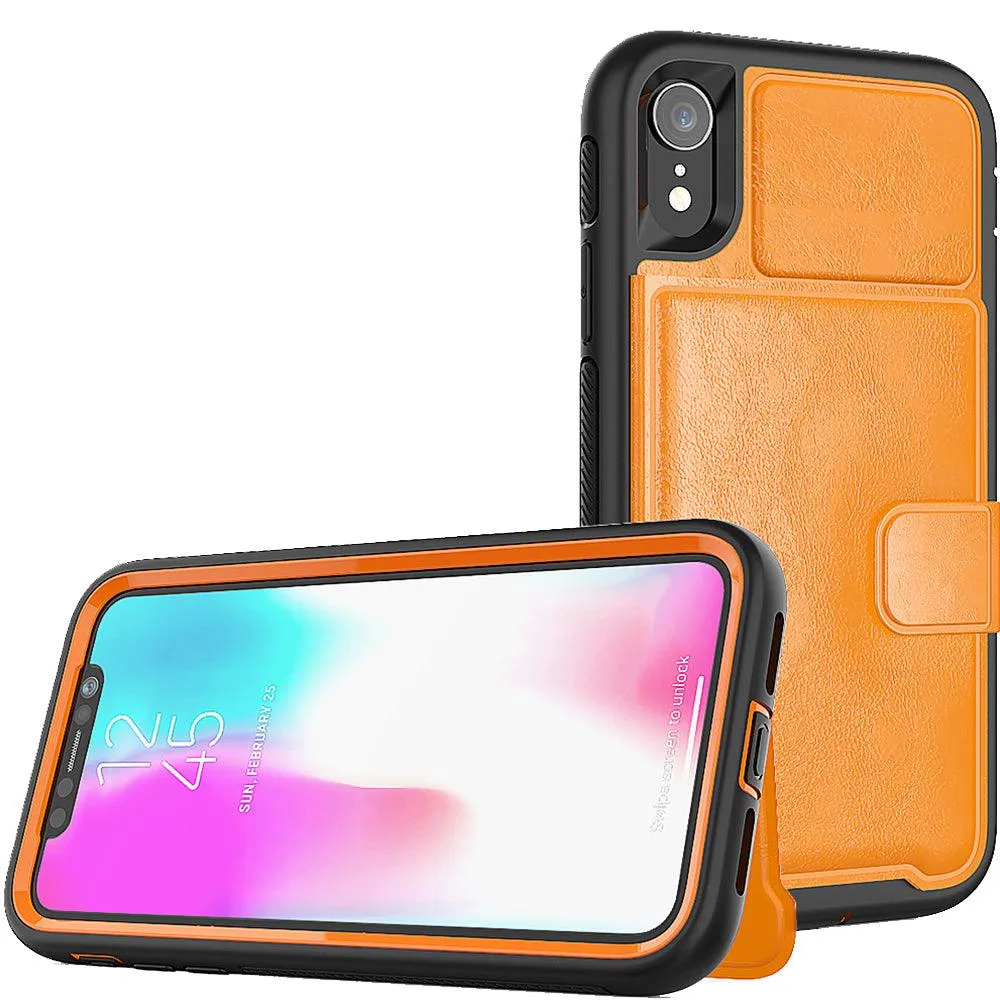 Apple iPhone XR (6.1) Magnetic Folio Leather Wallet W. Card Slot and Stand Case by Modes