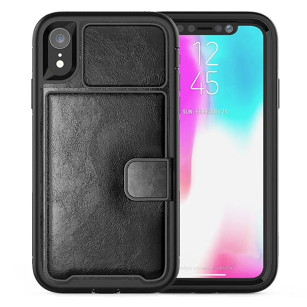 Apple iPhone XR (6.1) Magnetic Folio Leather Wallet W. Card Slot and Stand Case by Modes