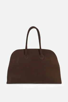 ARDEN HANDBAG IN ITALIAN SUEDE DARK BROWN