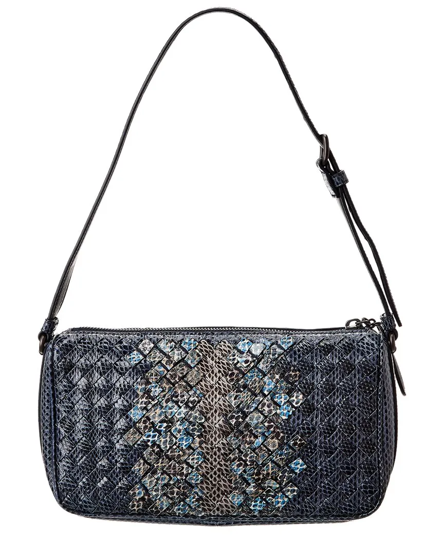 Bottega Veneta Intrecciato Snakeskin Shoulder Bag