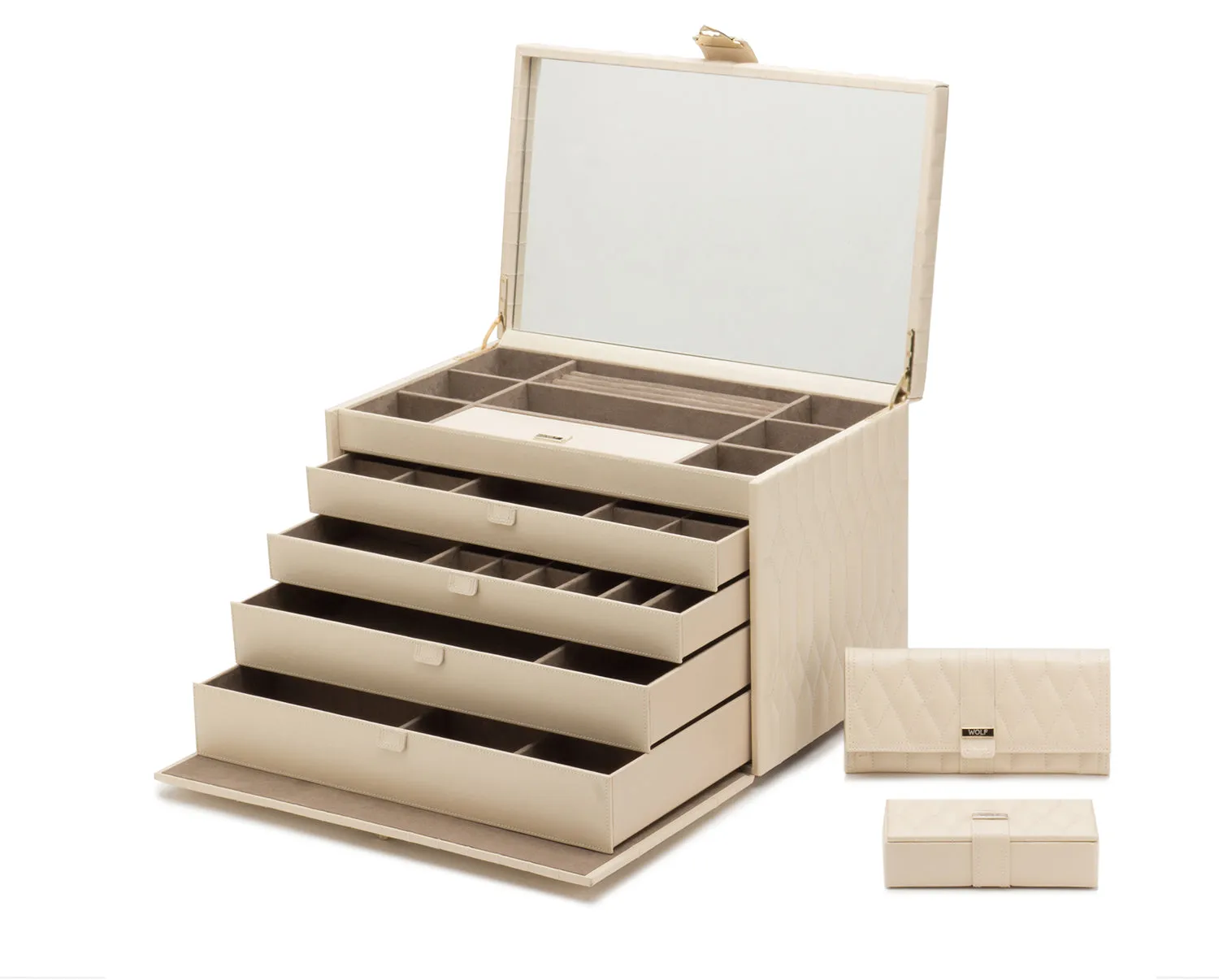 Caroline Extra Large Jewelry Case Ivory