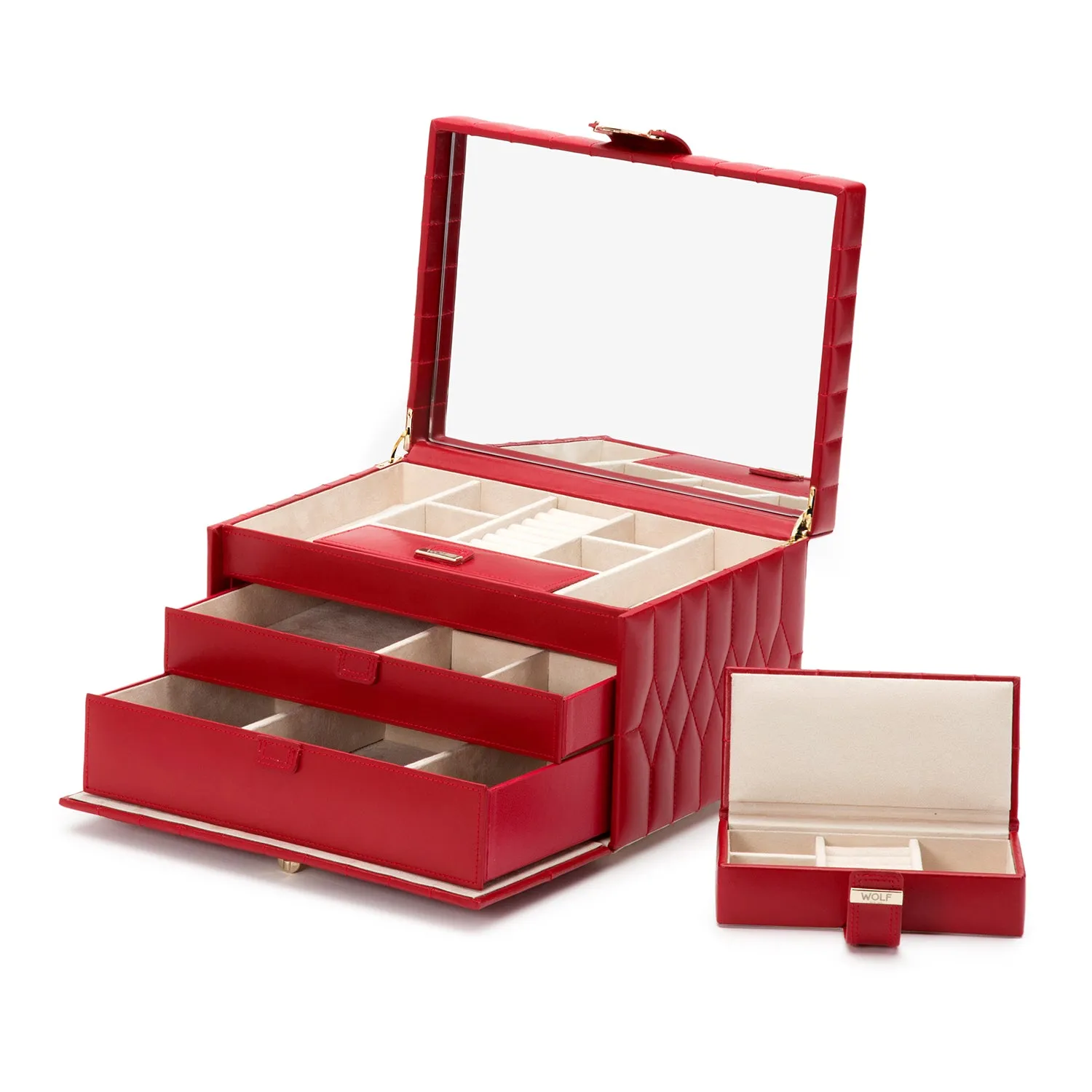 Caroline Medium Jewelry Case Red