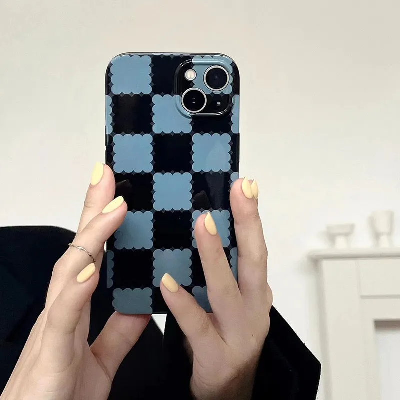 Checkerboard Silicone Mobile Phone Case Anti-falling