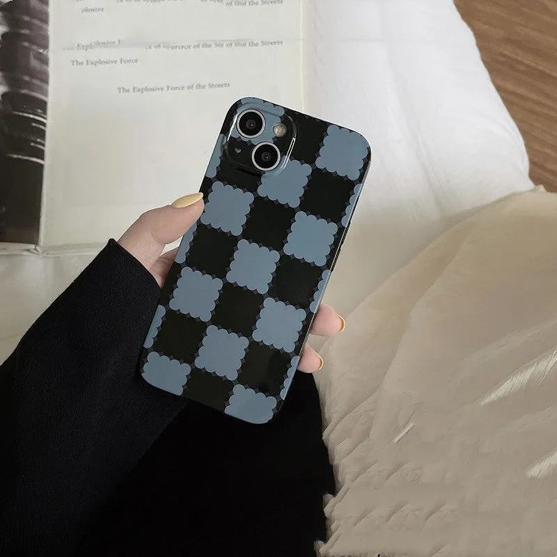 Checkerboard Silicone Mobile Phone Case Anti-falling