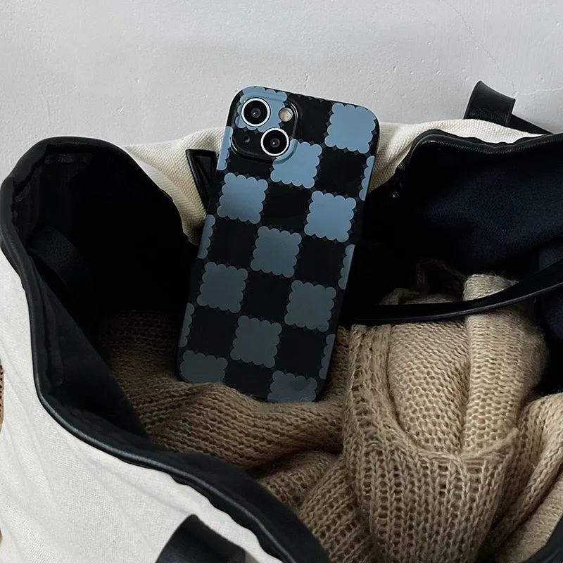 Checkerboard Silicone Mobile Phone Case Anti-falling