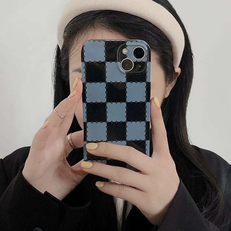 Checkerboard Silicone Mobile Phone Case Anti-falling