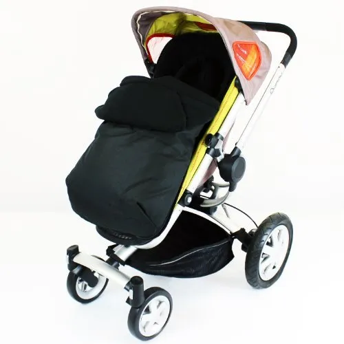 Deluxe 2in1 Universal Black Footmuff & Headhugger To Fit Hauck Rapid 4 Pushchair