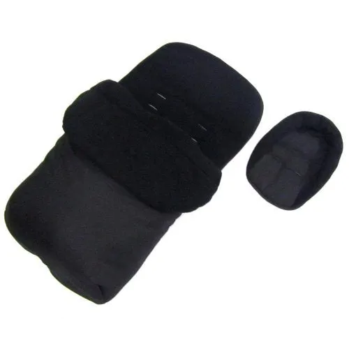 Deluxe 2in1 Universal Black Footmuff & Headhugger To Fit Hauck Rapid 4 Pushchair