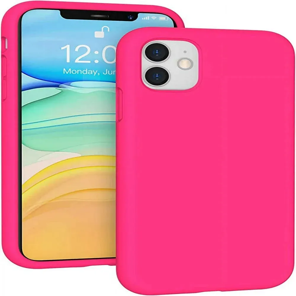 Designed for Iphone 11 Silicone Case, Protection Shockproof Dropproof Dustproof Anti-Scratch Phone Case Cover for Iphone 11, Hot Pink