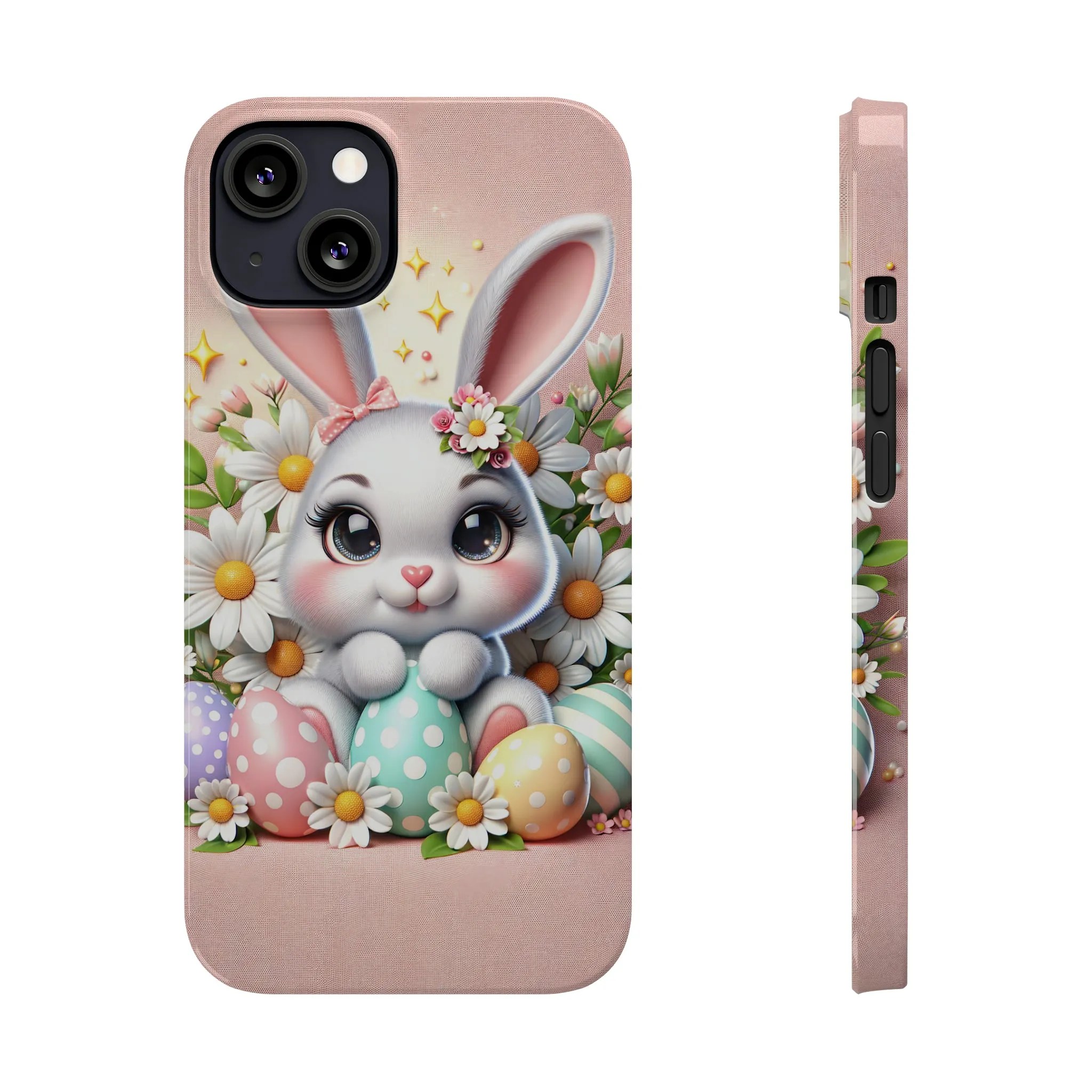 Easter Bunny Design Sleek Elegance Wireless-Charging Compatible Phone Case Slim Phone Case compatible with over 20 iphone models