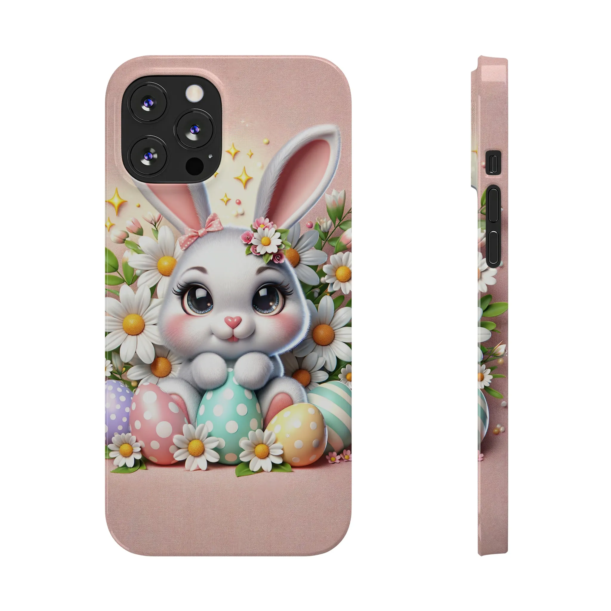 Easter Bunny Design Sleek Elegance Wireless-Charging Compatible Phone Case Slim Phone Case compatible with over 20 iphone models