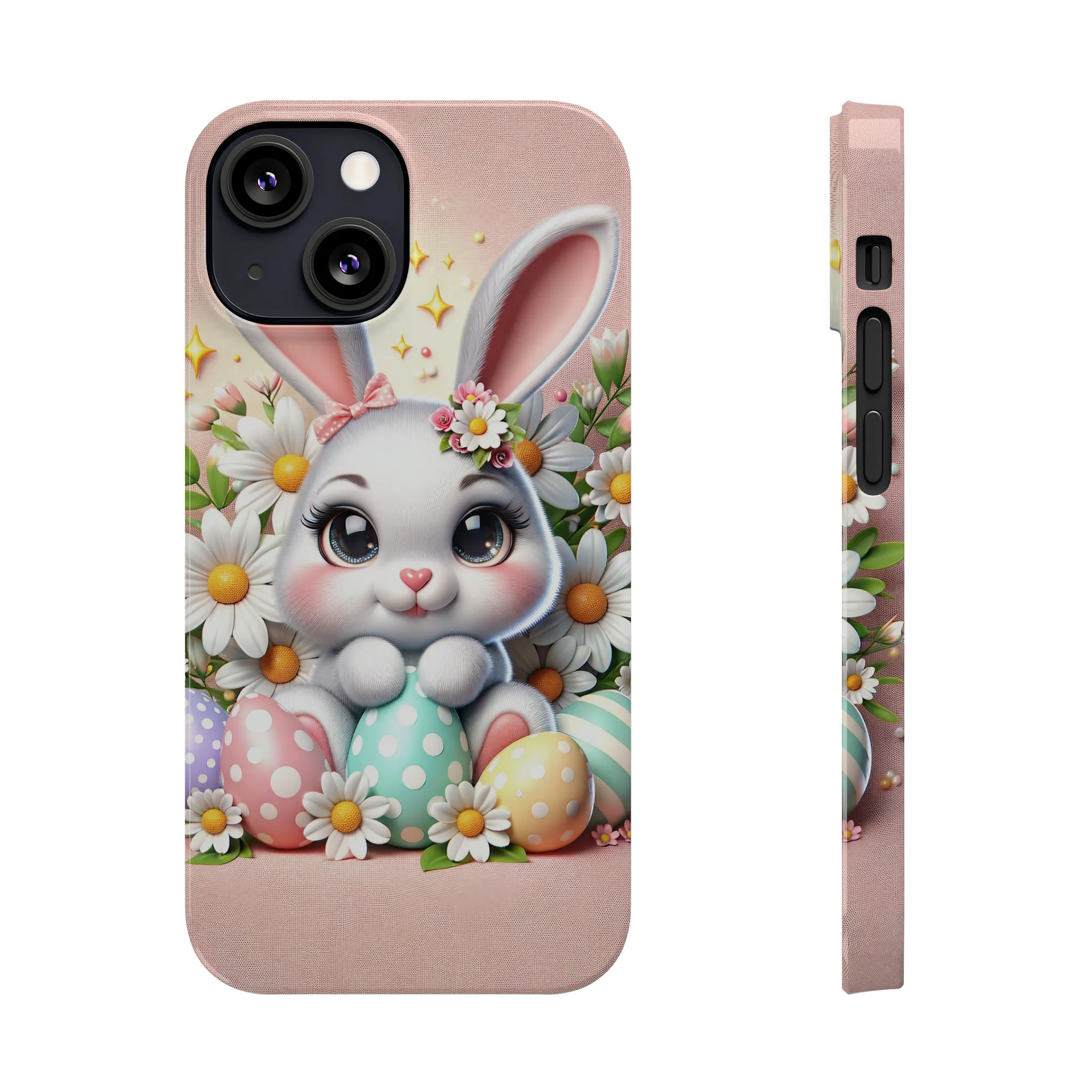 Easter Bunny Design Sleek Elegance Wireless-Charging Compatible Phone Case Slim Phone Case compatible with over 20 iphone models