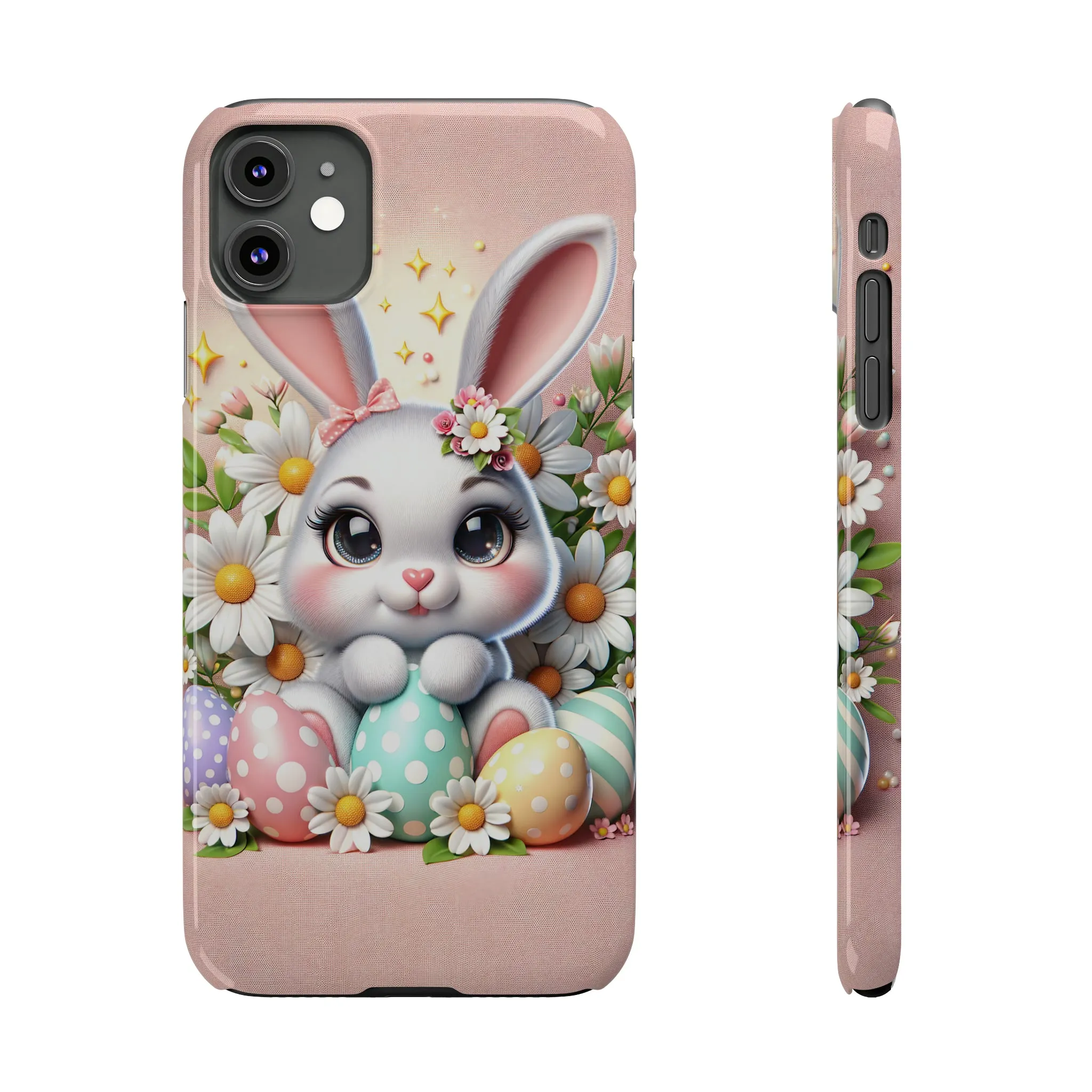 Easter Bunny Design Sleek Elegance Wireless-Charging Compatible Phone Case Slim Phone Case compatible with over 20 iphone models