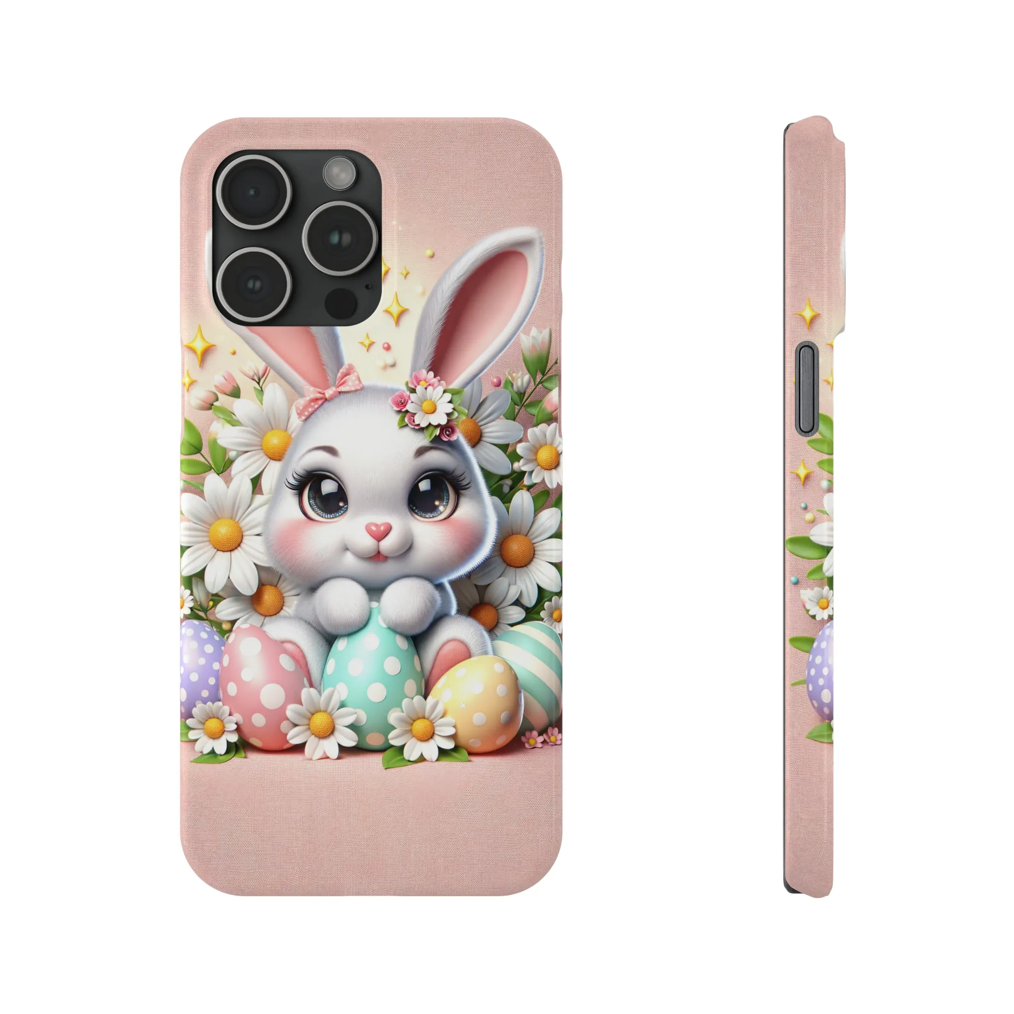 Easter Bunny Design Sleek Elegance Wireless-Charging Compatible Phone Case Slim Phone Case compatible with over 20 iphone models