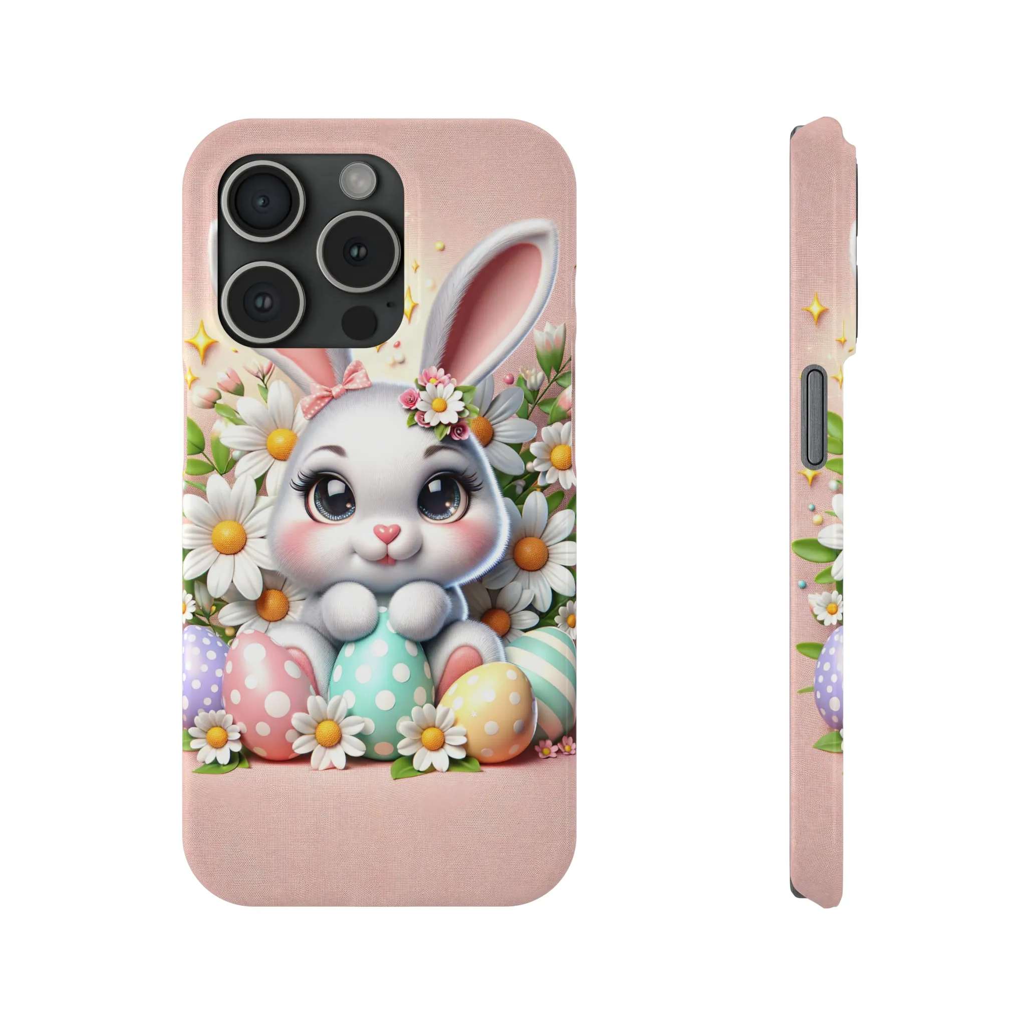 Easter Bunny Design Sleek Elegance Wireless-Charging Compatible Phone Case Slim Phone Case compatible with over 20 iphone models