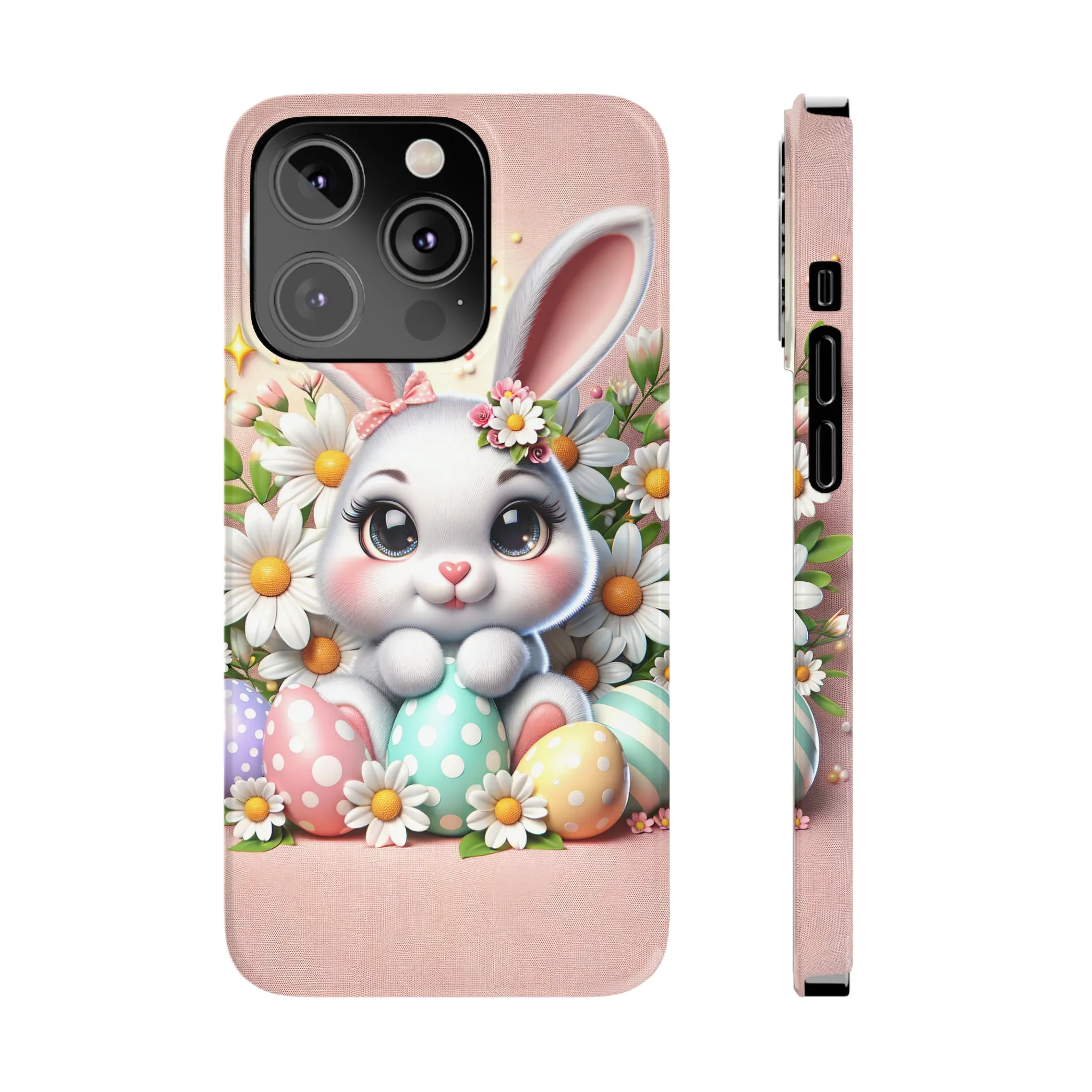 Easter Bunny Design Sleek Elegance Wireless-Charging Compatible Phone Case Slim Phone Case compatible with over 20 iphone models