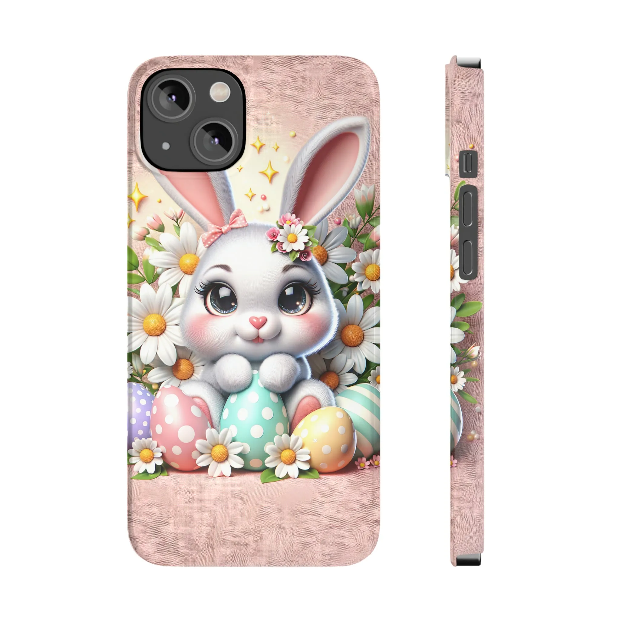 Easter Bunny Design Sleek Elegance Wireless-Charging Compatible Phone Case Slim Phone Case compatible with over 20 iphone models