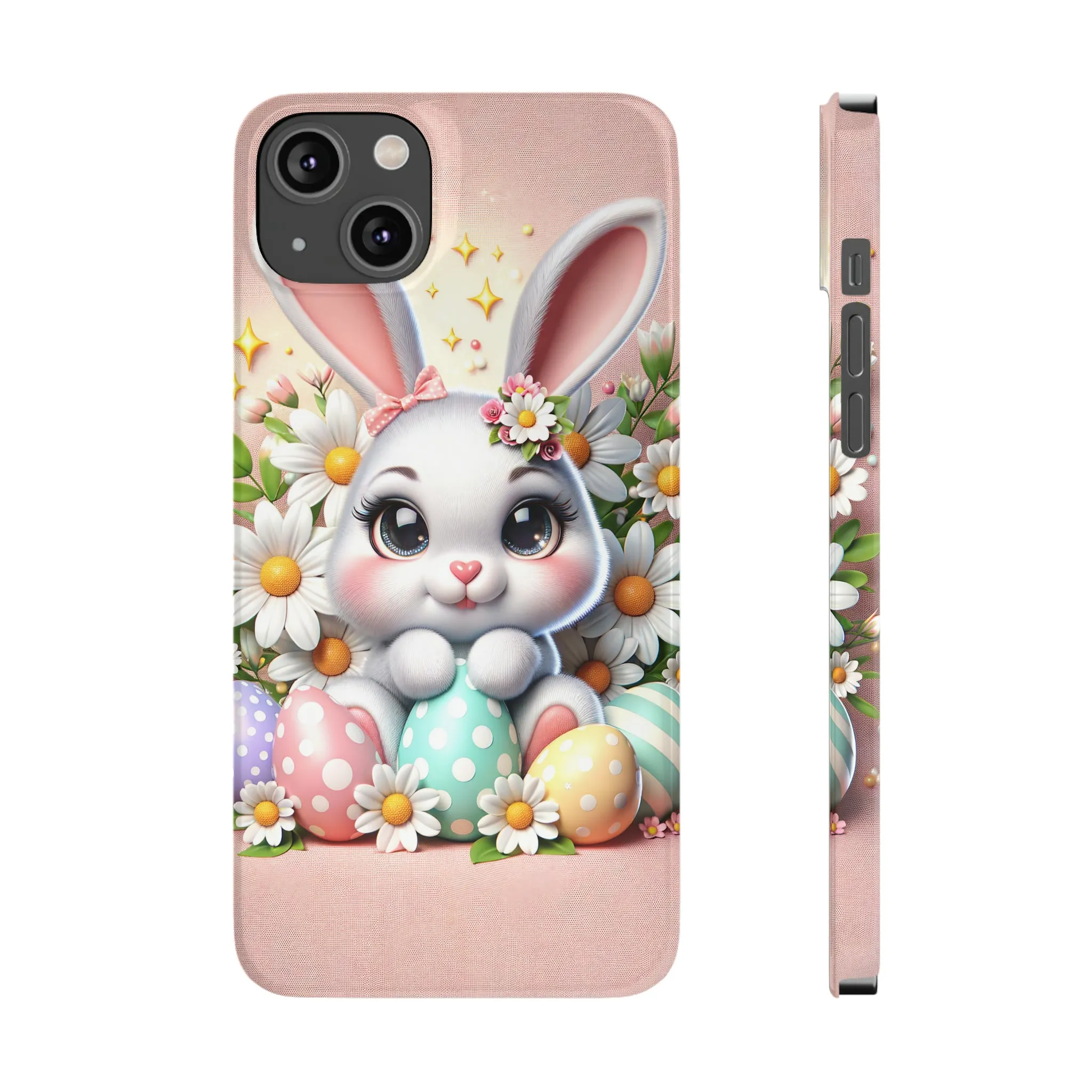 Easter Bunny Design Sleek Elegance Wireless-Charging Compatible Phone Case Slim Phone Case compatible with over 20 iphone models