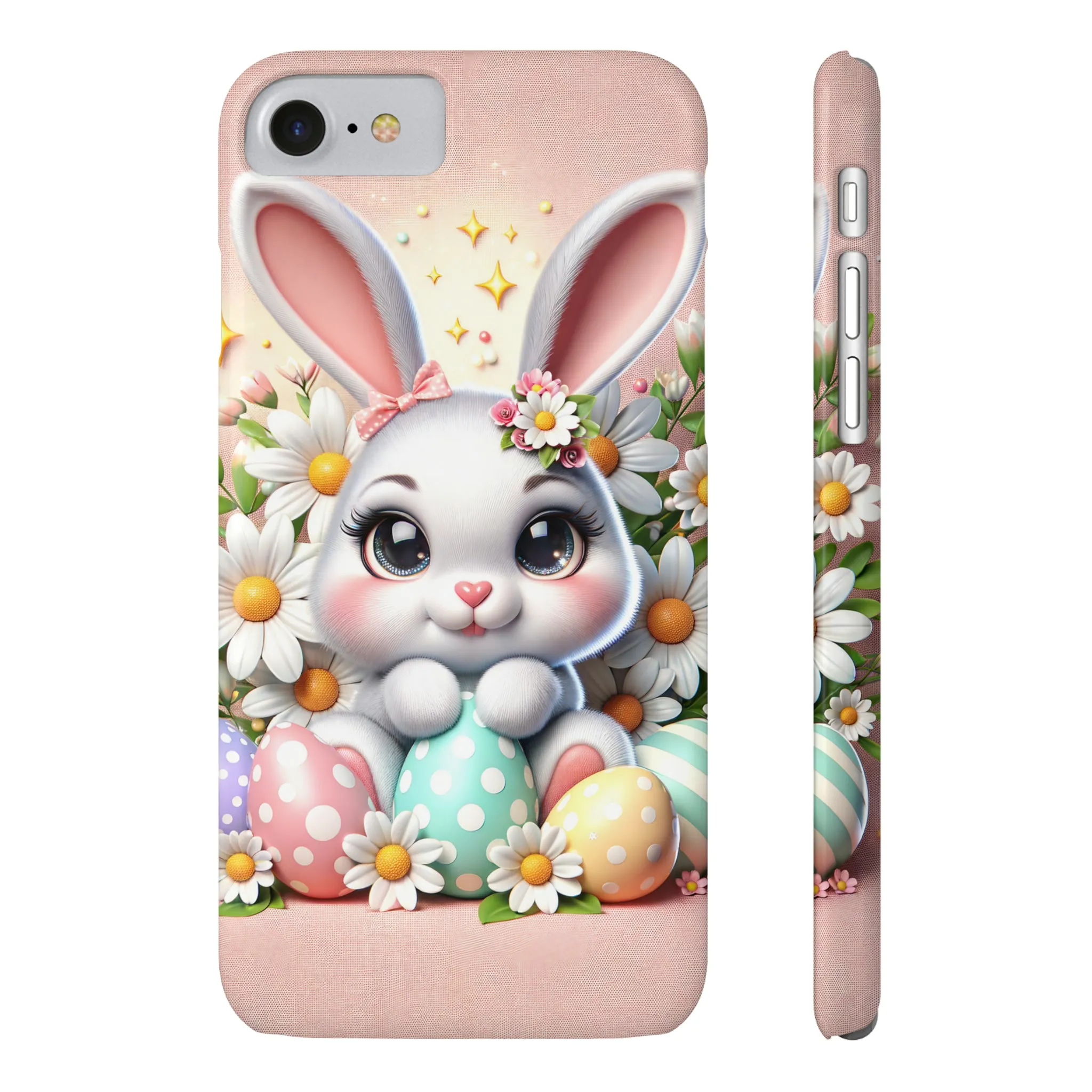 Easter Bunny Design Sleek Elegance Wireless-Charging Compatible Phone Case Slim Phone Case compatible with over 20 iphone models