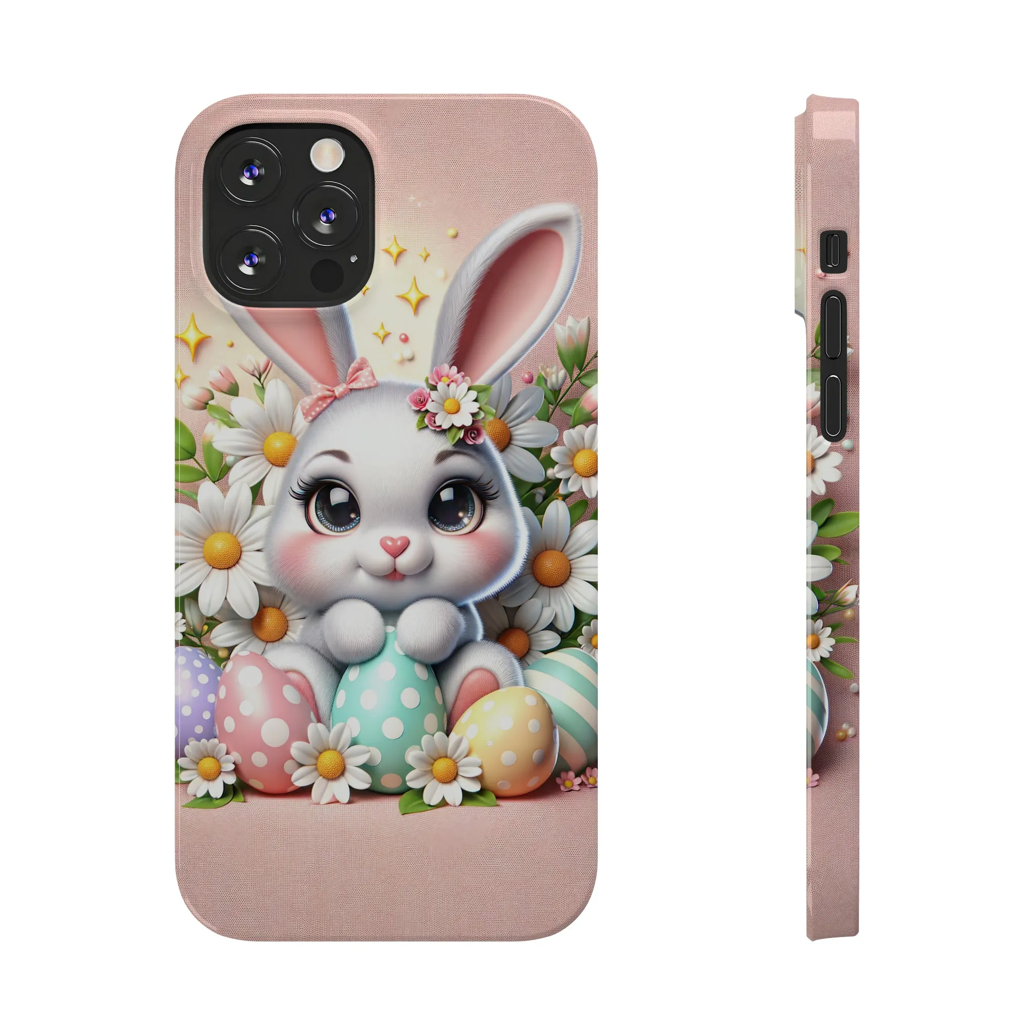 Easter Bunny Design Sleek Elegance Wireless-Charging Compatible Phone Case Slim Phone Case compatible with over 20 iphone models