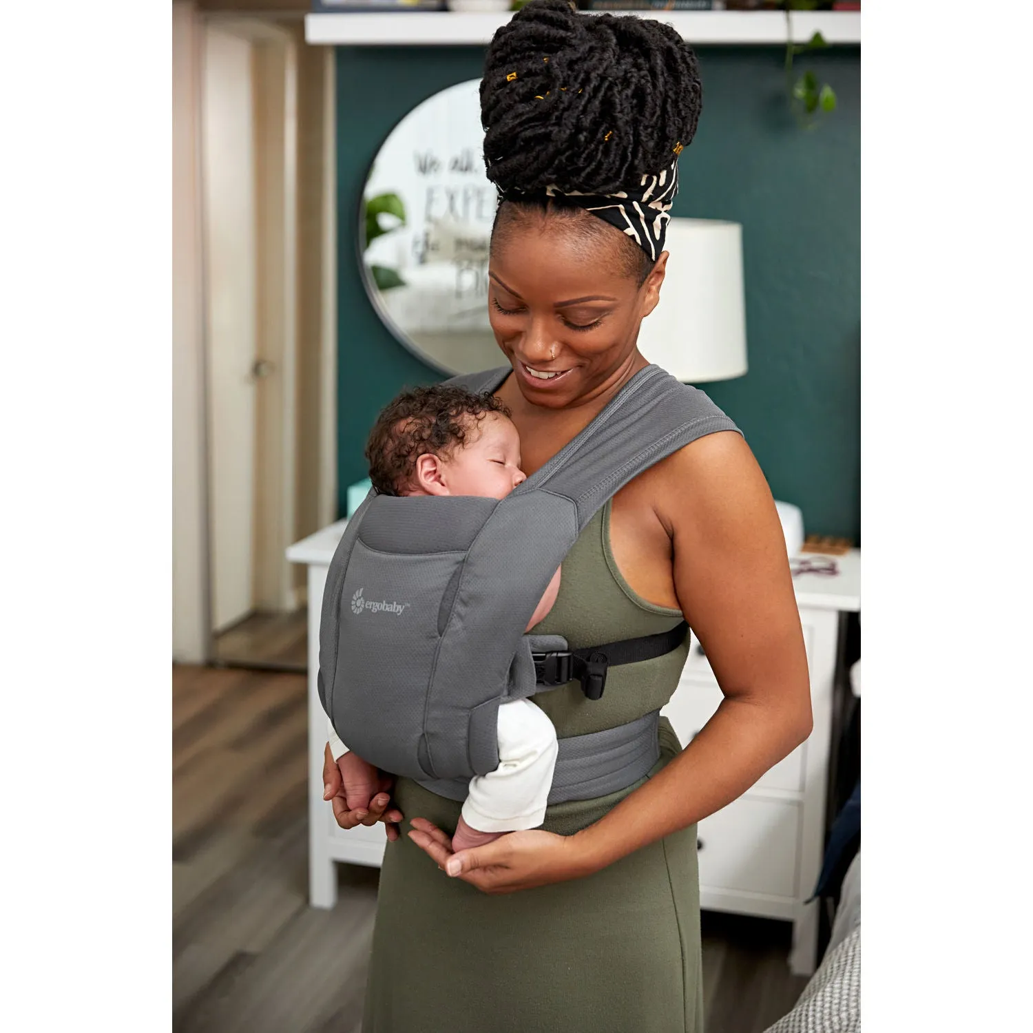 Ergobaby Embrace Soft Air Mesh Newborn Baby Carrier - Washed Black