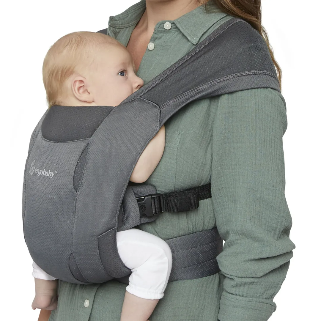 Ergobaby Embrace Soft Air Mesh Newborn Baby Carrier - Washed Black