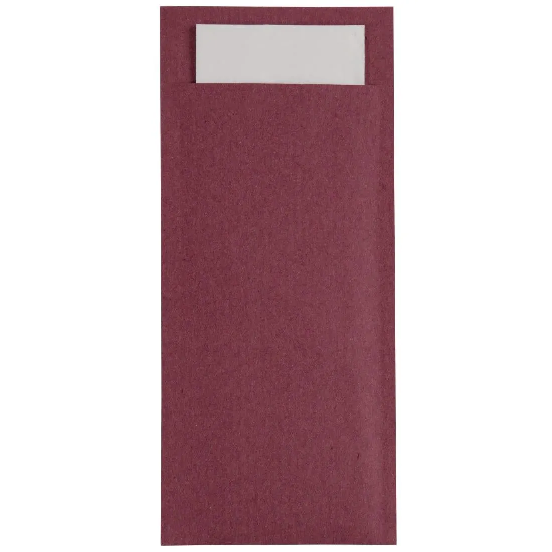 Europochette Burgundy Cutlery Pouch with White Napkin (Pack of 500) - CK234