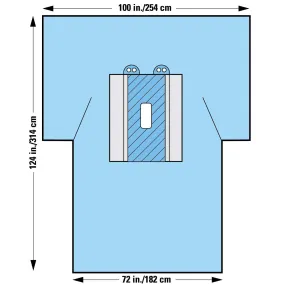 Halyard Laparotomy Drape with Pouches, 100" x 72" x 124"