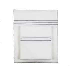 Hem Stripe White & Grey Sheet Sets by Ann Gish