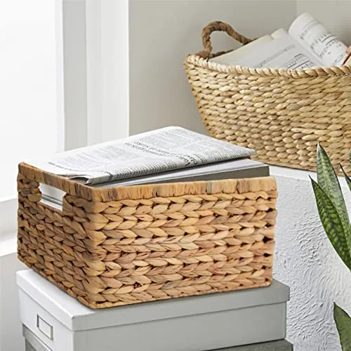 HOMESTEAD:  Hand Woven Rectangular Storage Baskets (2 Packs)