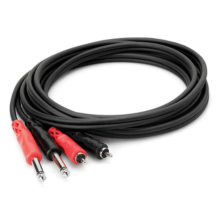 Hosa CPR-203 Stereo Cable - Dual 1/4" To Dual RCA - 10 Foot