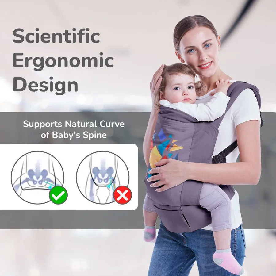 Hug Me Elite Baby Carrier Front & Back Carrier Position, Soft Linen Fabric, Wide Strap With Cap & Mobile Pocket