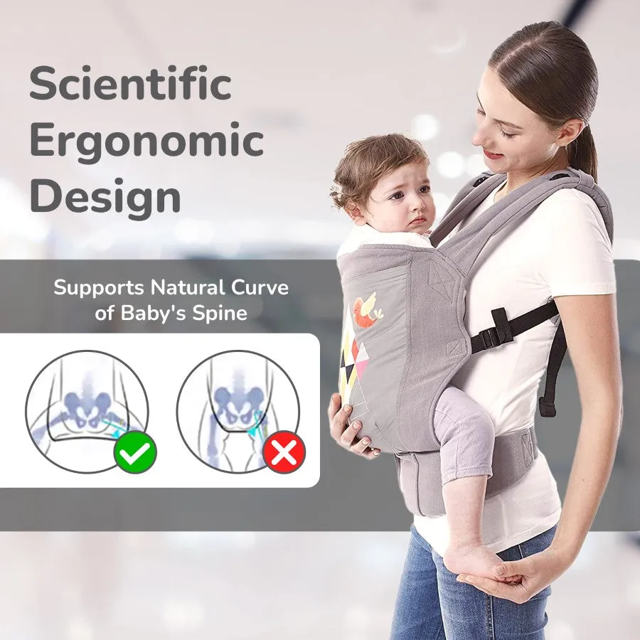 Hug Me Elite Baby Carrier Front & Back Carrier Position, Soft Linen Fabric, Wide Strap With Cap & Mobile Pocket