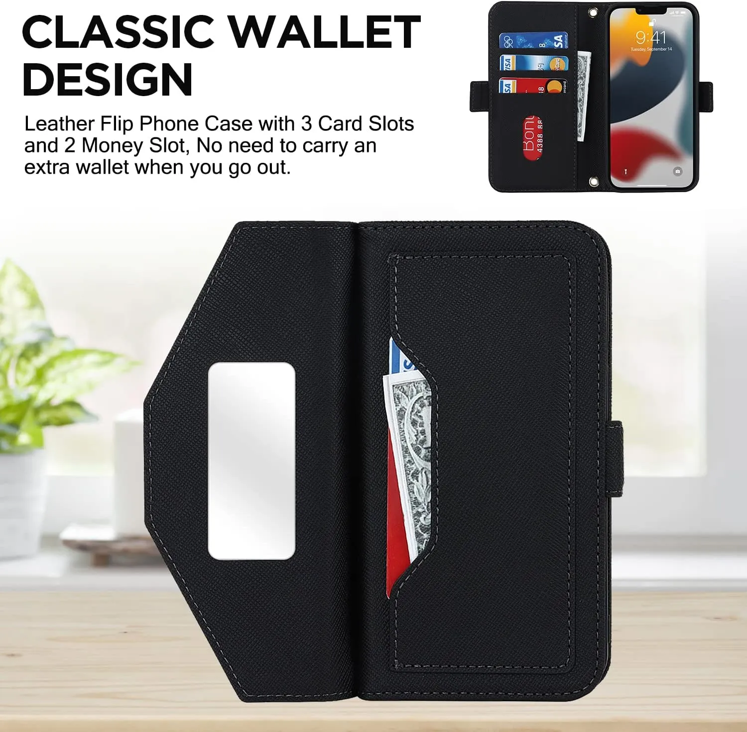 iPhone 15 Pro Max Wallet Case Shoulder Strap