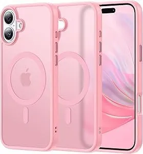 iPhone 16 Pro Case Pink Shockproof Drop Protection Mag safe Case