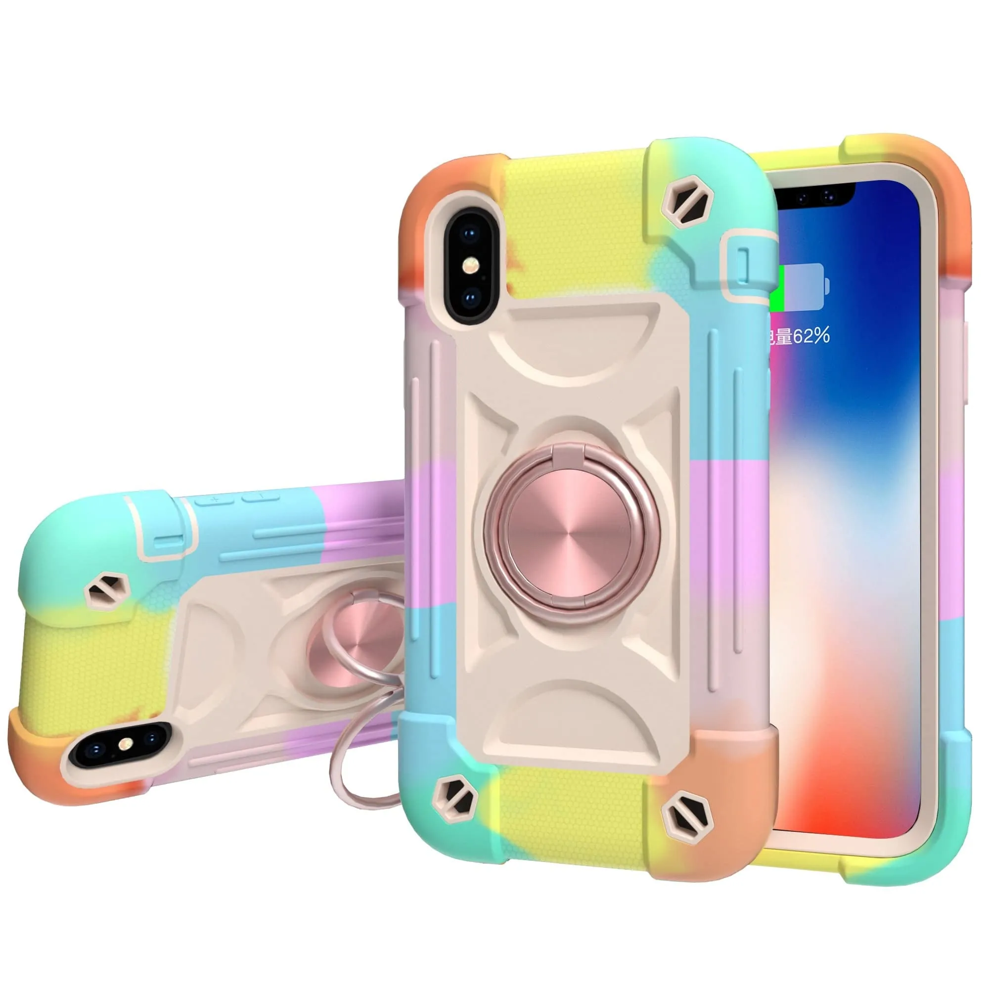 iPhone XR Silicone Protective Case with Magnetic Ring