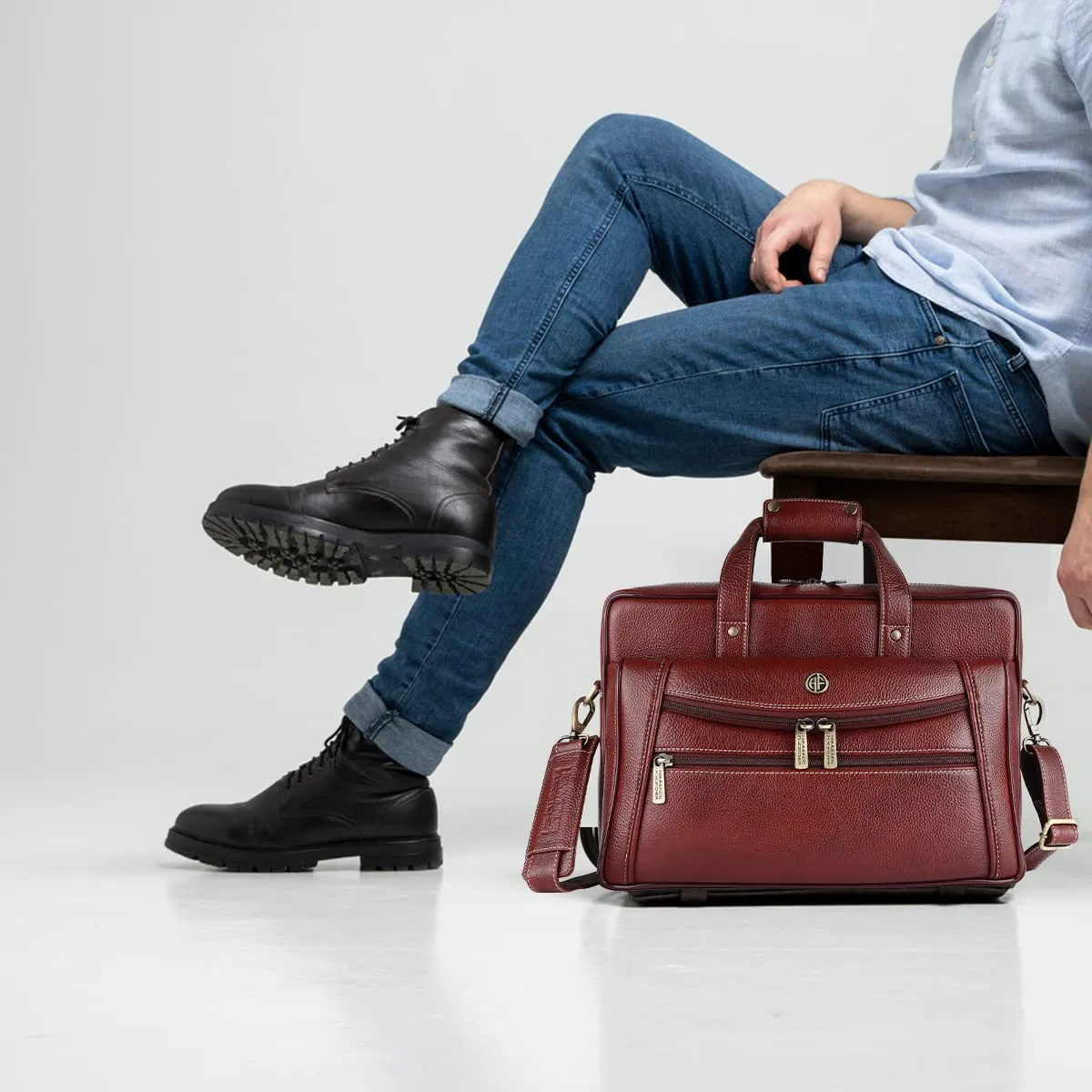 Laptop Messenger Bag For Men - Ideal for Office and Travel - Fits 14-16 inch Laptop - 1 Year Warranty