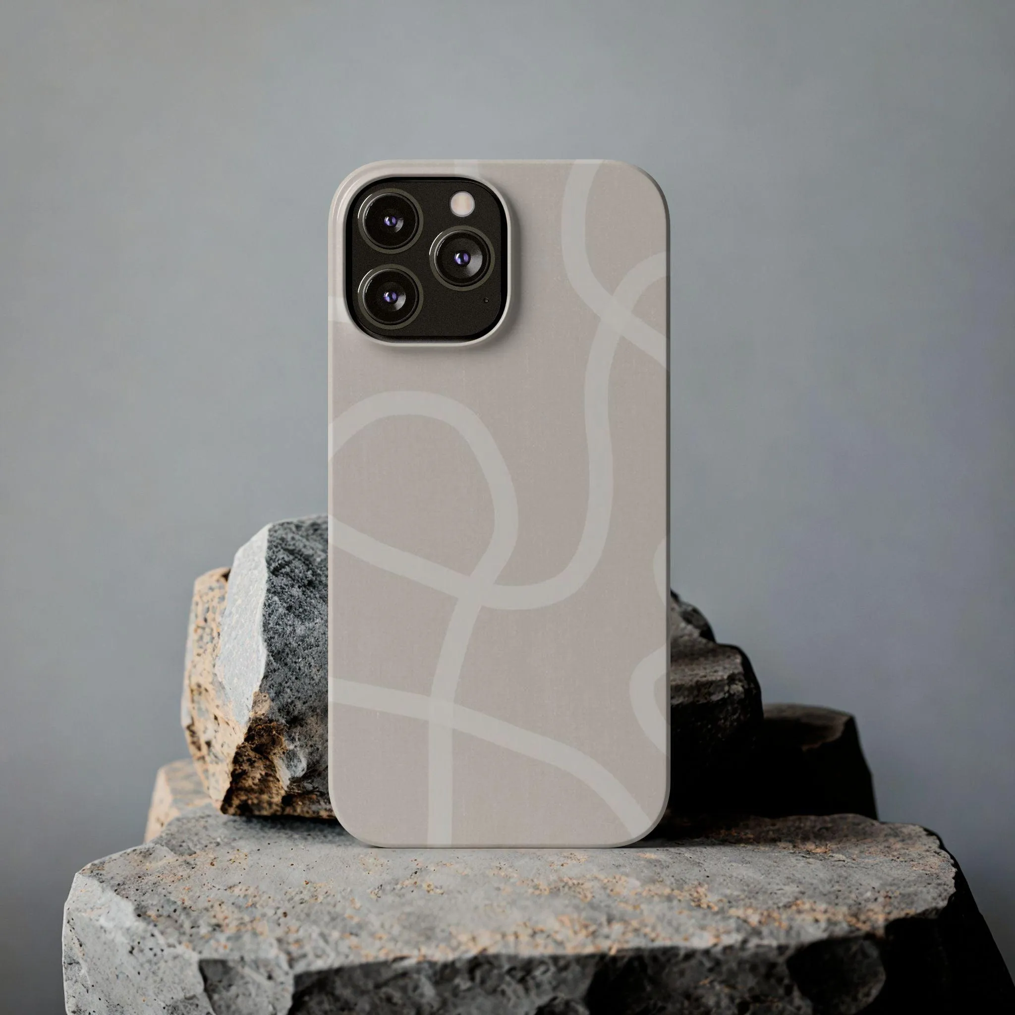 Luxe Minimalist Swirl - Cream Edition Slim iPhone Cases