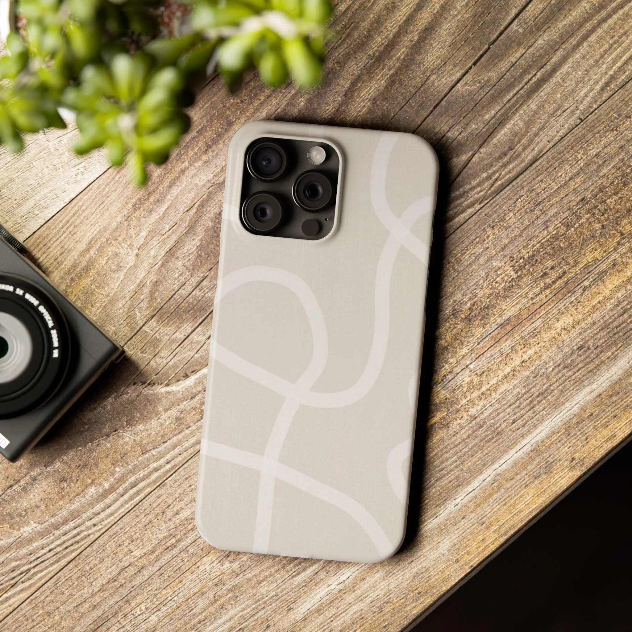 Luxe Minimalist Swirl - Cream Edition Slim iPhone Cases