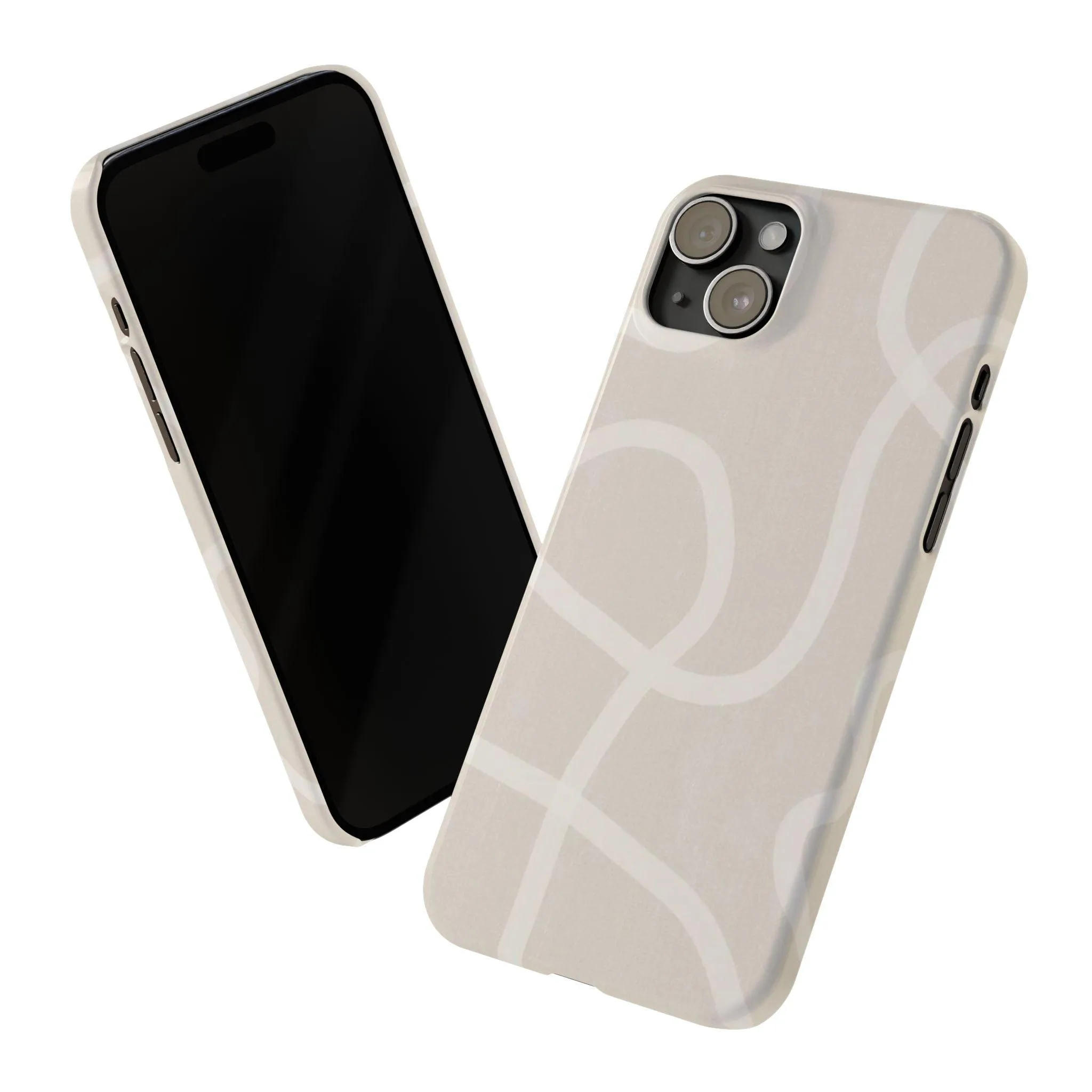 Luxe Minimalist Swirl - Cream Edition Slim iPhone Cases