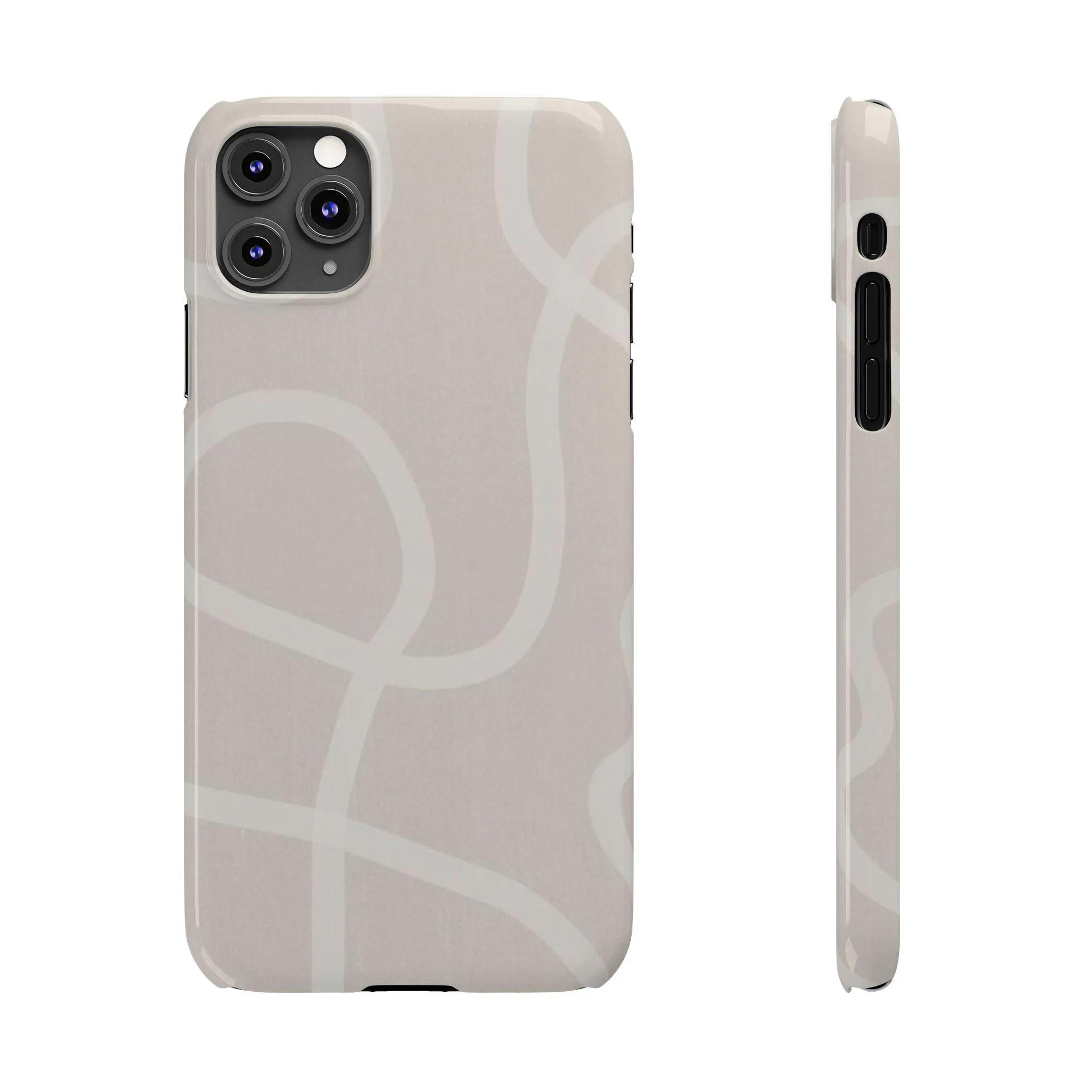 Luxe Minimalist Swirl - Cream Edition Slim iPhone Cases