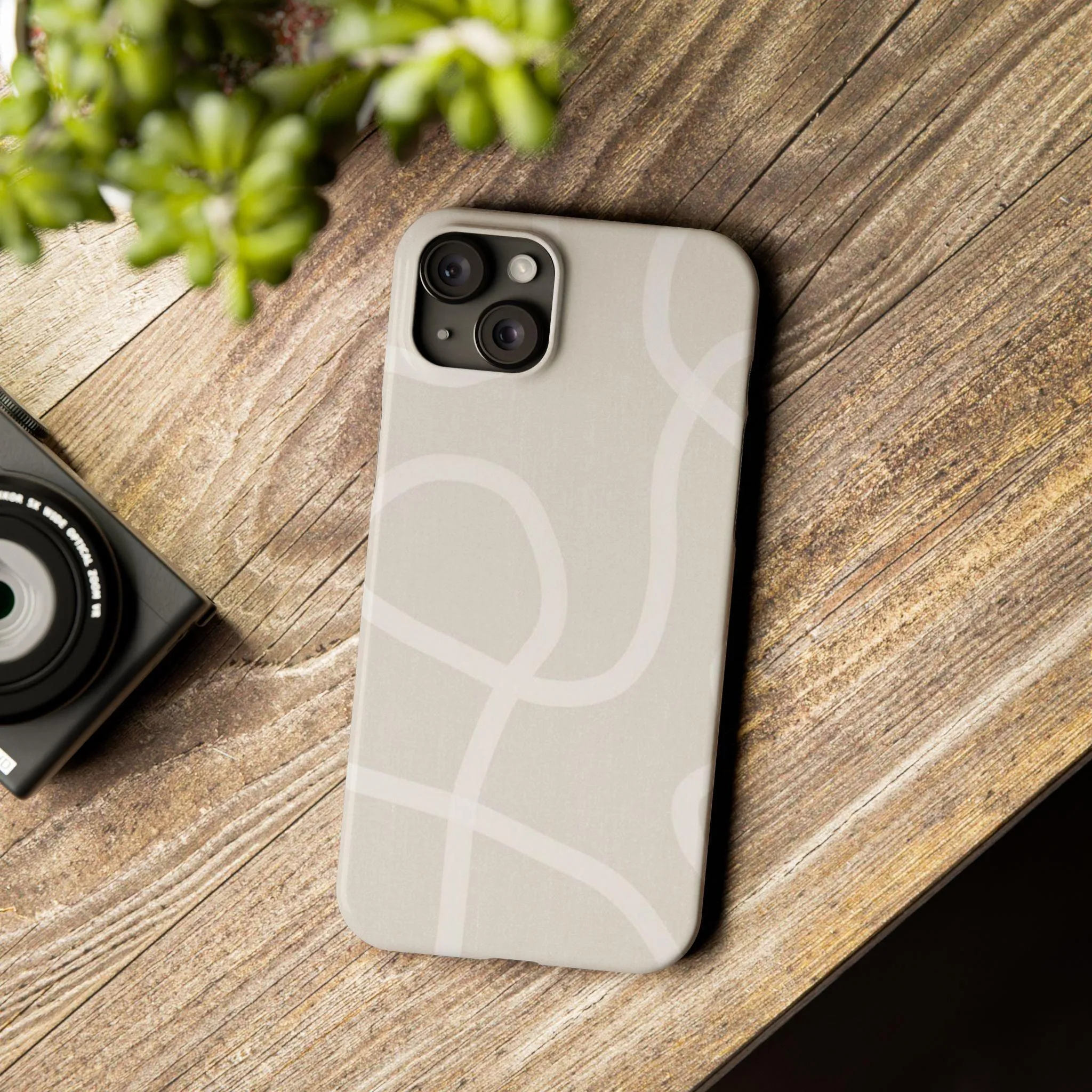 Luxe Minimalist Swirl - Cream Edition Slim iPhone Cases