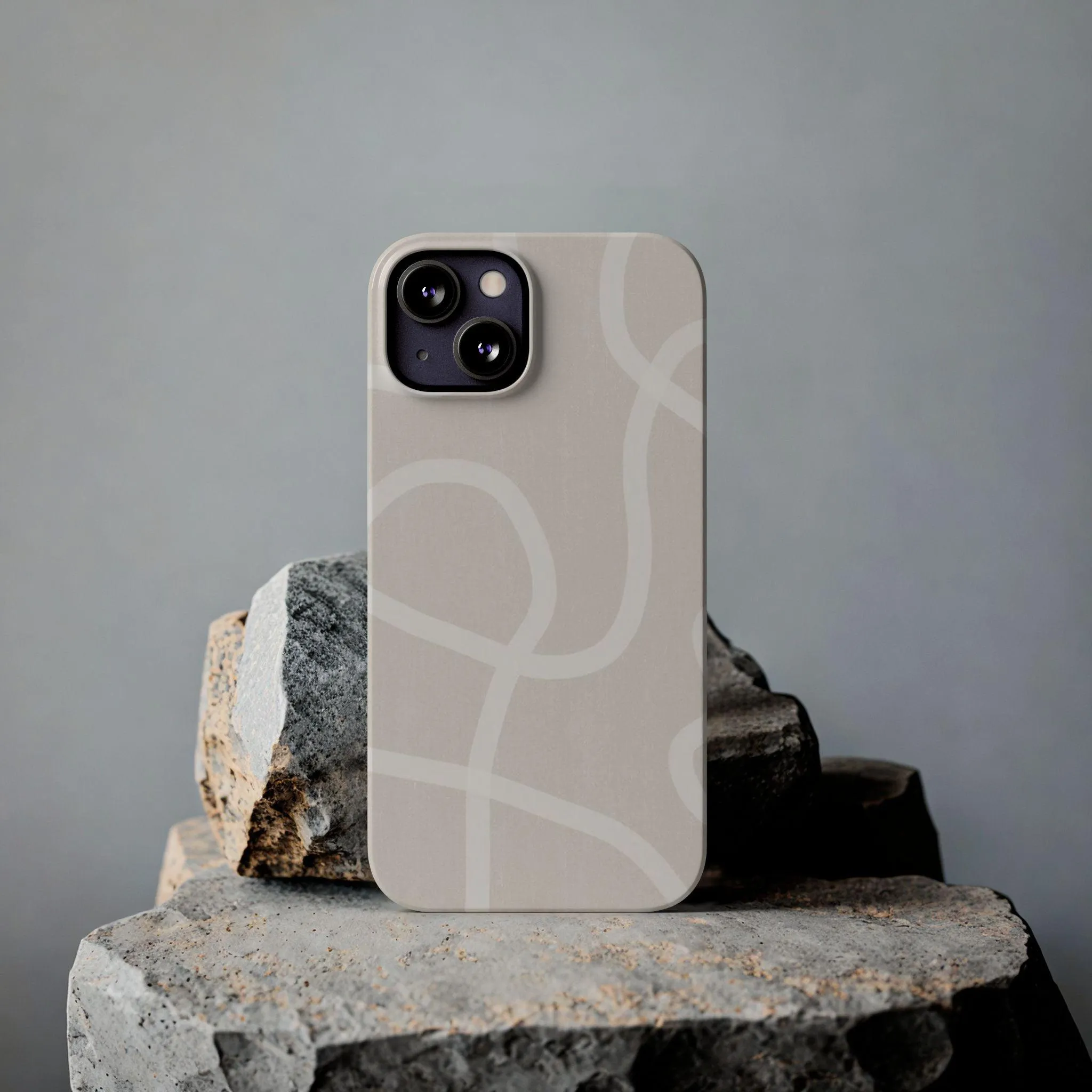 Luxe Minimalist Swirl - Cream Edition Slim iPhone Cases