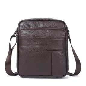 Men Original Leather Dark Brown Vintage Style Shoulder Strap Bag