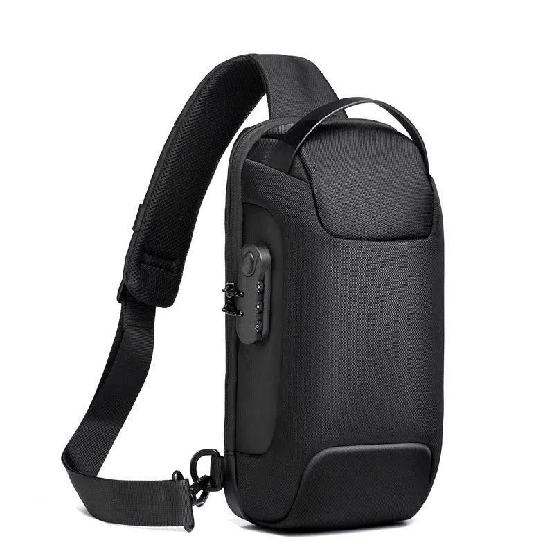 Men Travel Messenger Waterproof USB Anti-theft Multifunction Crossbody Bag