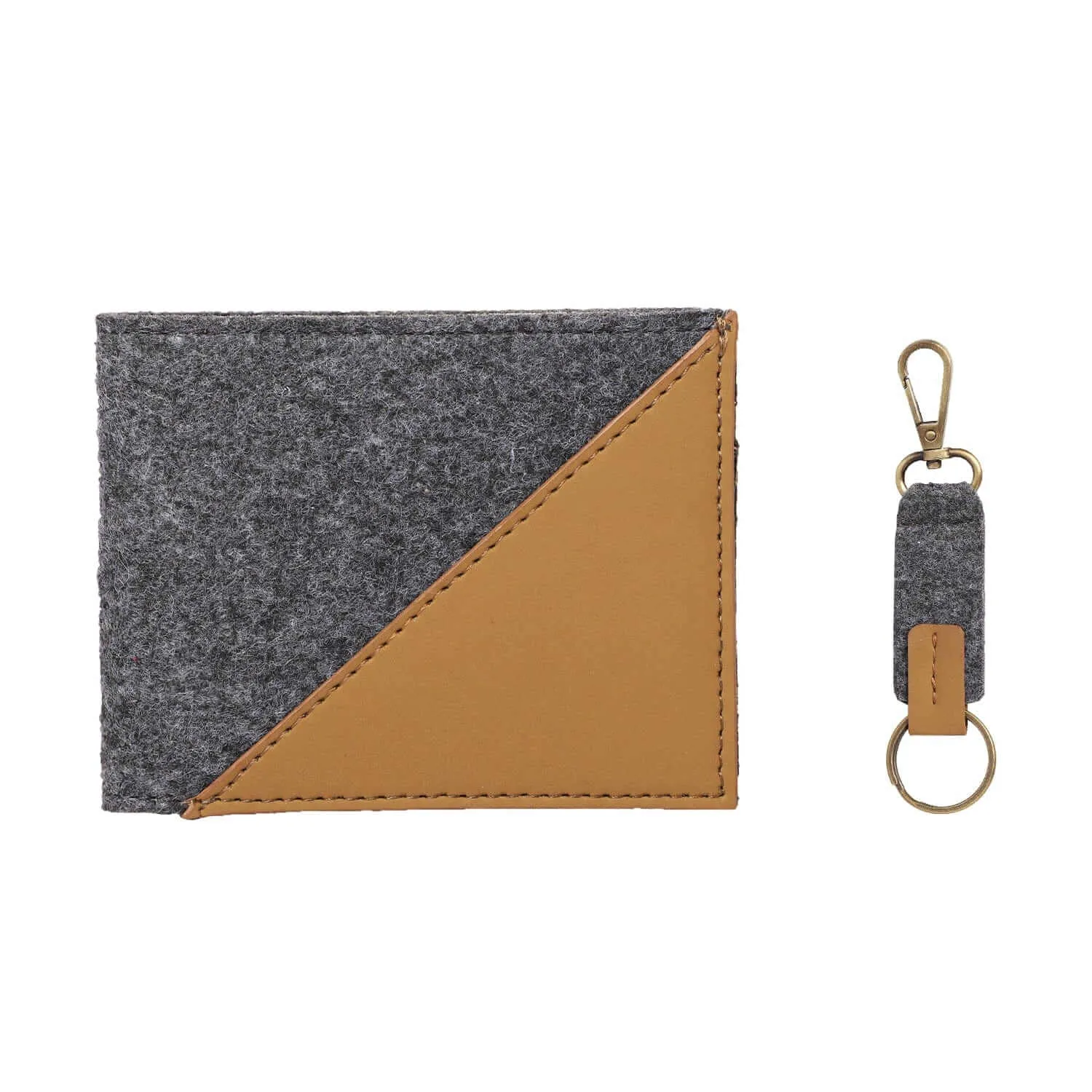 Mona B - RFID Blocking Wallet & Key Fob Combo Gift Set for Men: Arctic Dark Grey